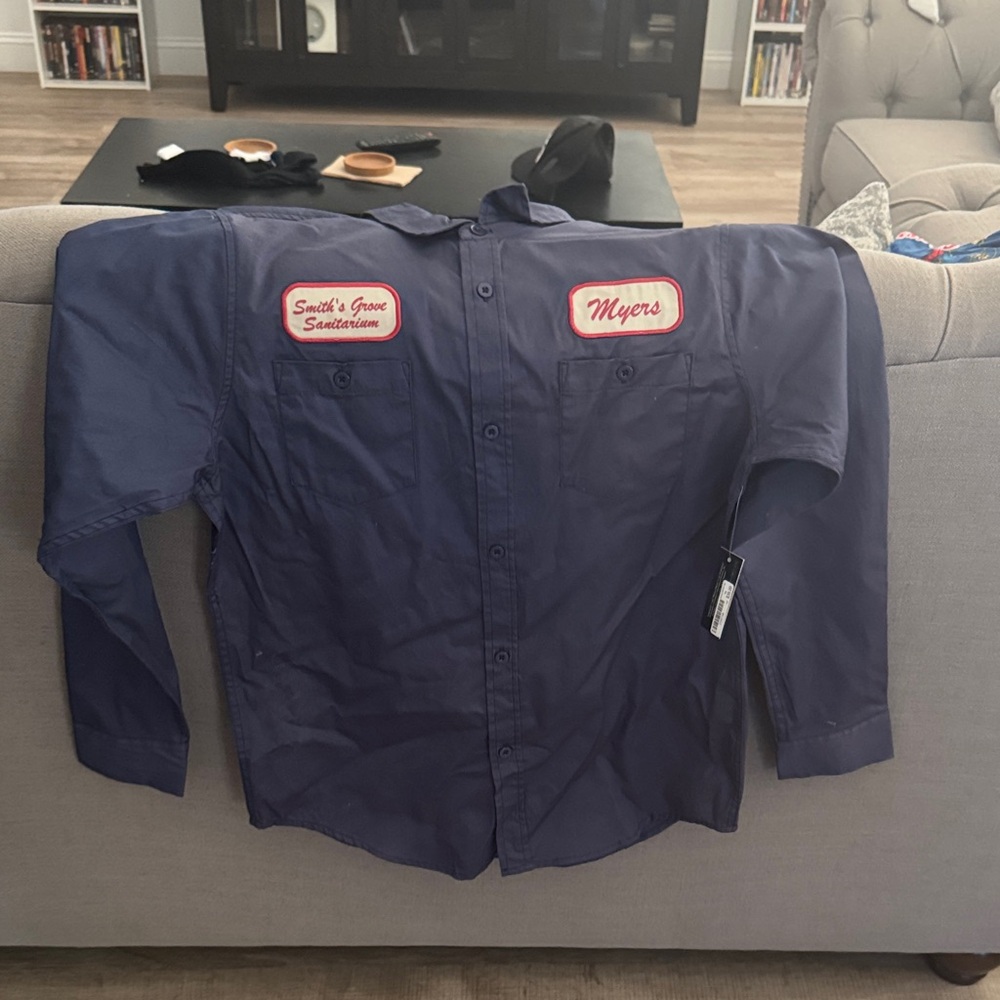 Myers Navy Work Shirt with Embroidered Name Patch
